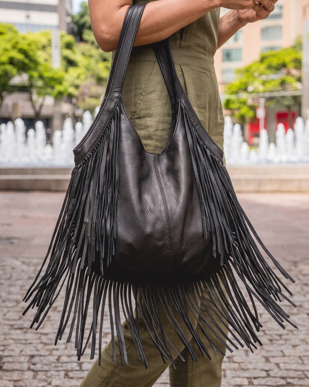 Bolsa Franja em uso